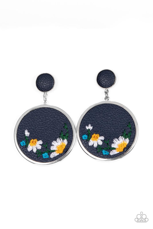 Embroidered Gardens - Blue 0147