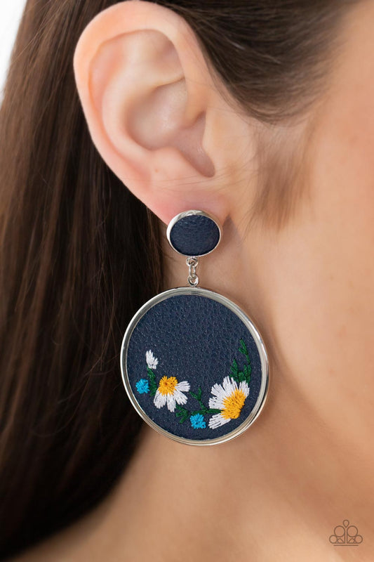 Embroidered Gardens - Blue 0147